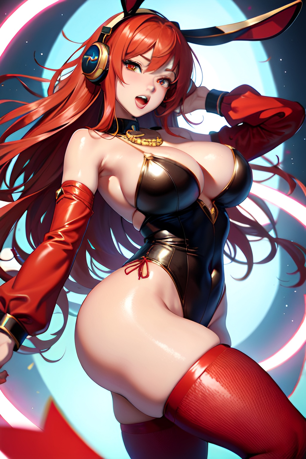 Nigerian Bunny Girl with Red Hair