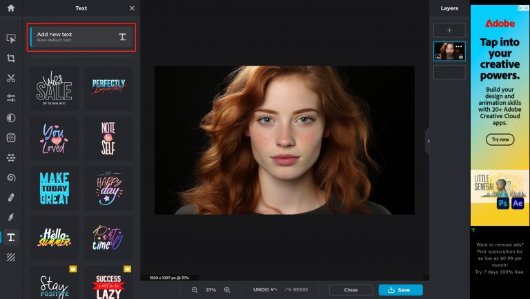 How to add a line under text on Pixlr - GenZone AI